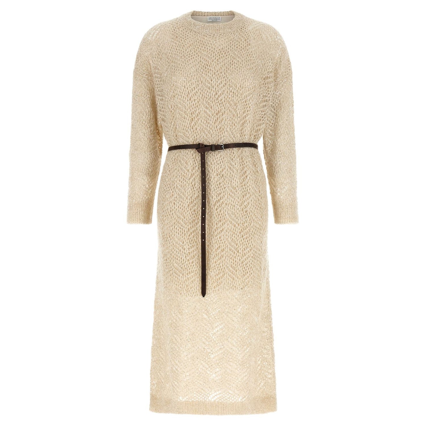 Brunello Cucinelli Beige Polyamide Midi Dress