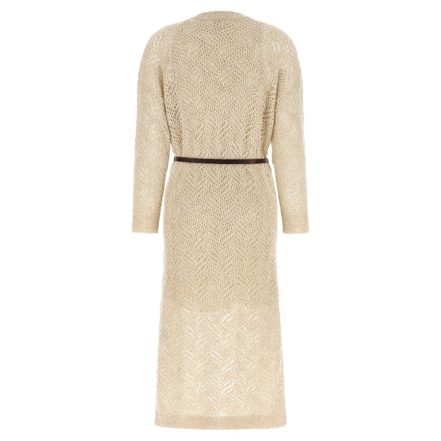 Brunello Cucinelli Beige Polyamide Midi Dress
