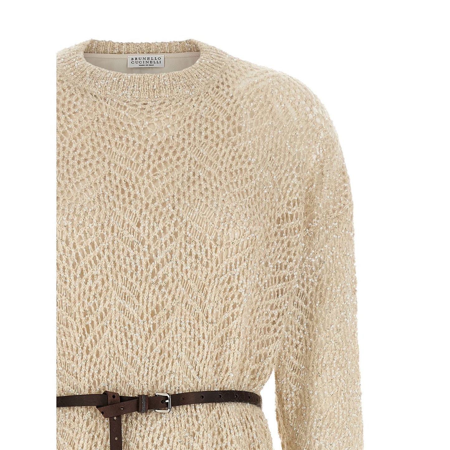 Brunello Cucinelli Beige Polyamide Midi Dress