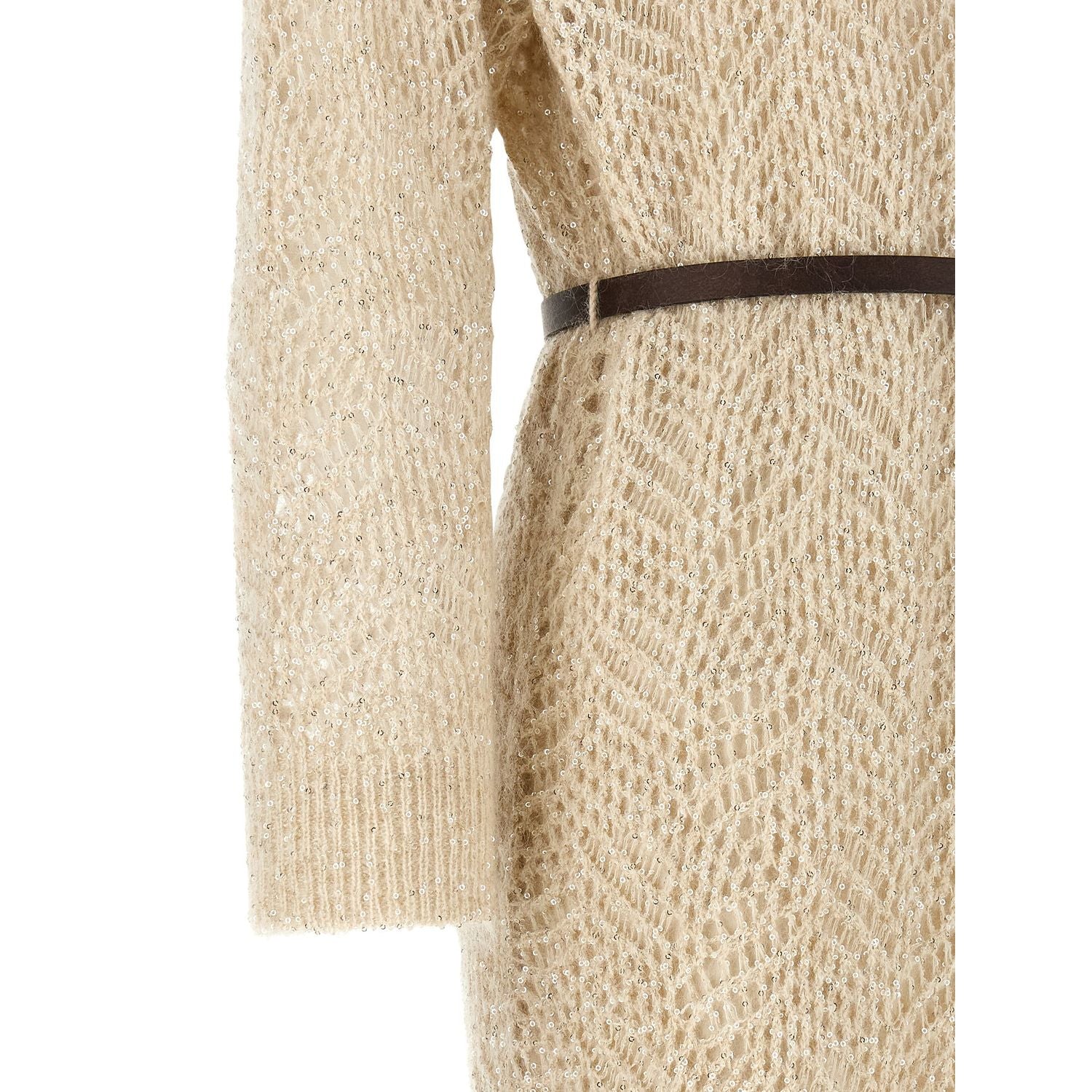 Brunello Cucinelli Beige Polyamide Midi Dress
