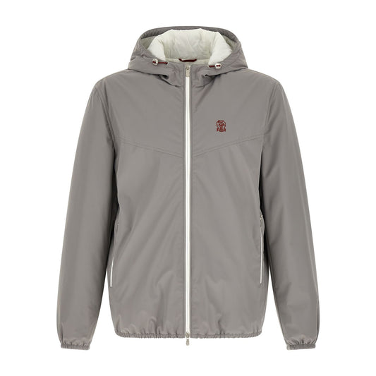 Brunello Cucinelli Gray Polyamide Shell Jacket