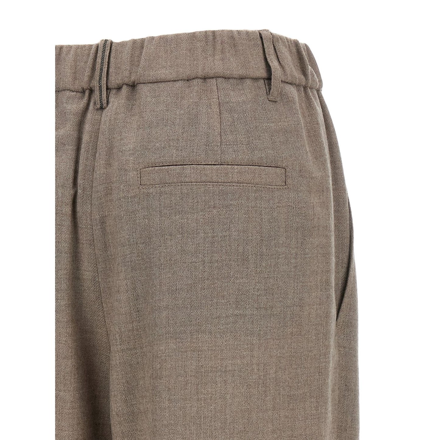Brunello Cucinelli White Virgin Wool Casual Pants