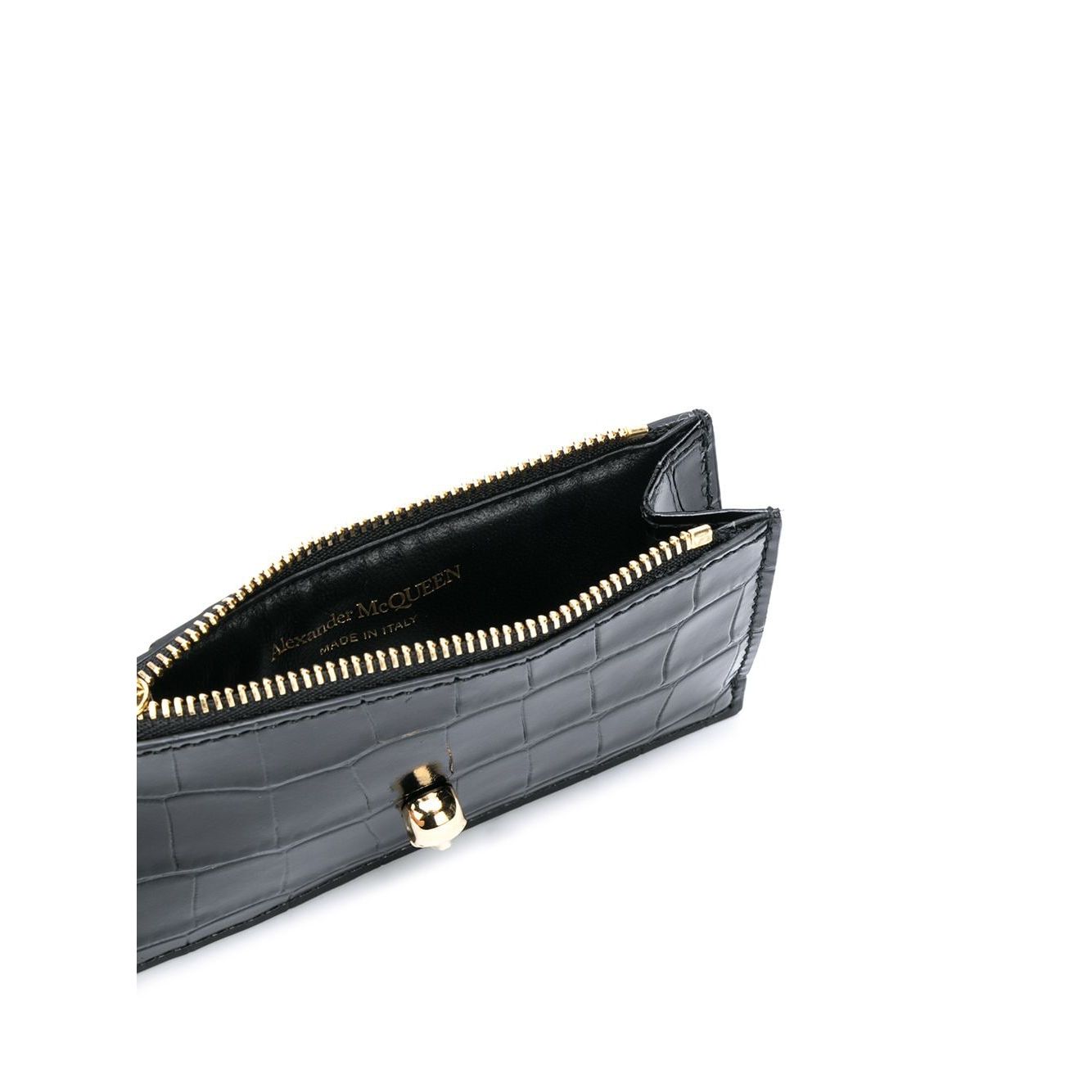 Alexander McQueen Skull zipped leather card case