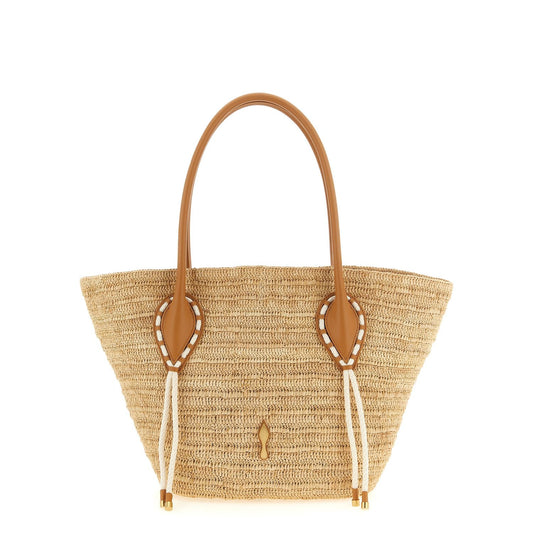 Christian Louboutin Beige Raffia Tote Bag