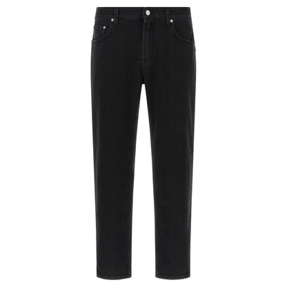 Department 5 Black Cotton Cropped Jeans