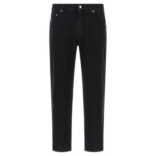 Department 5 Black Cotton Cropped Jeans