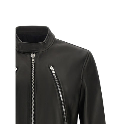Maison Margiela Black Lamb Leather Leather Jacket