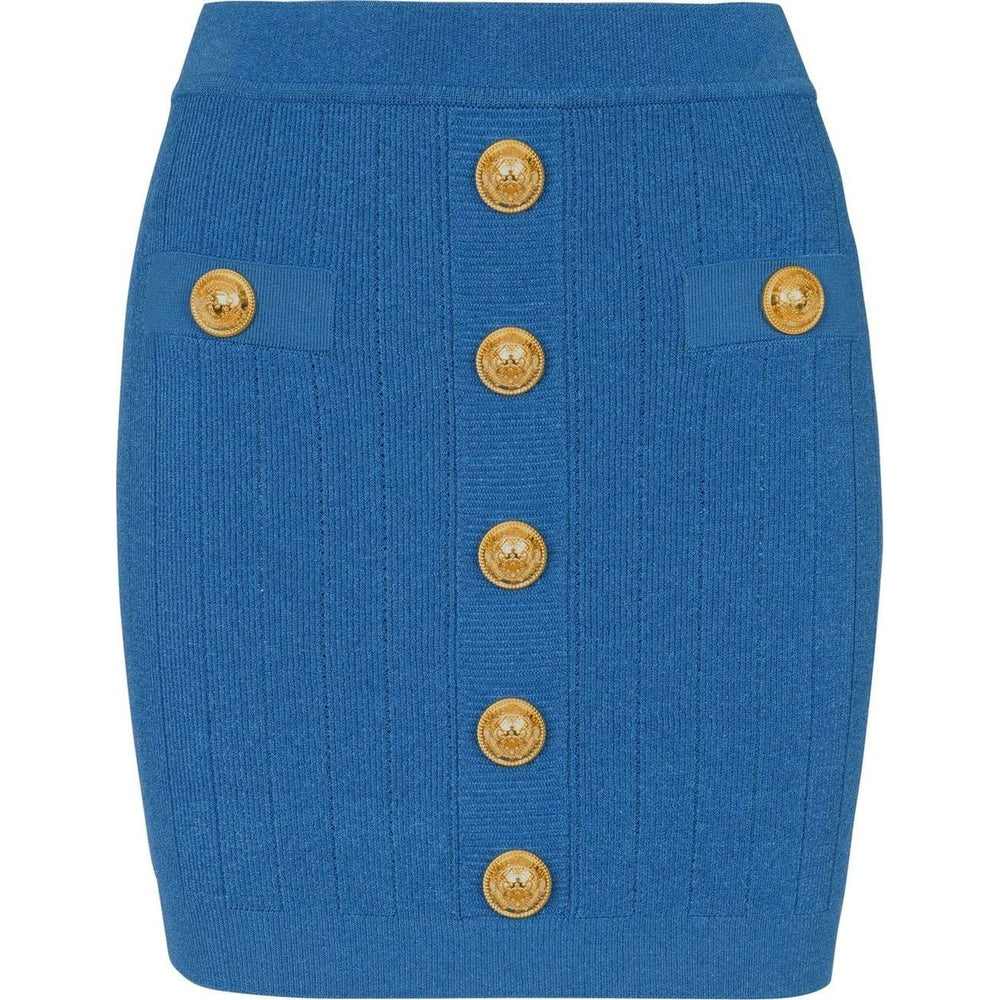 Balmain Button-detail knitted miniskirt Skirts