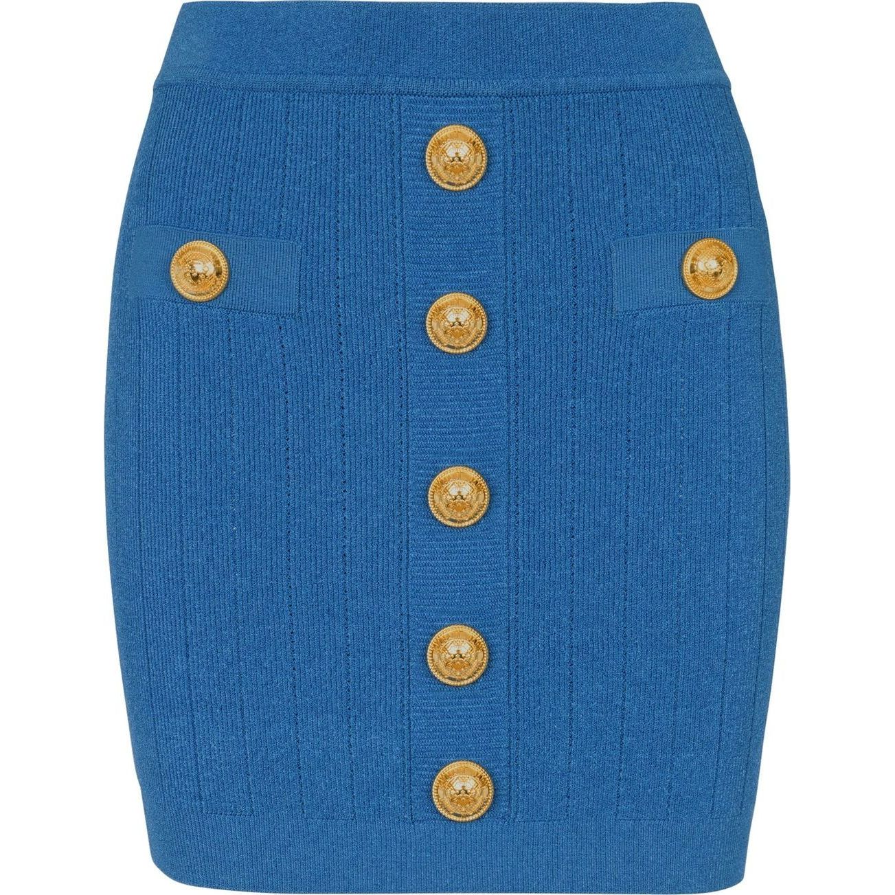 Balmain Button-detail knitted miniskirt Skirts