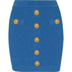 Balmain Button-detail knitted miniskirt Skirts