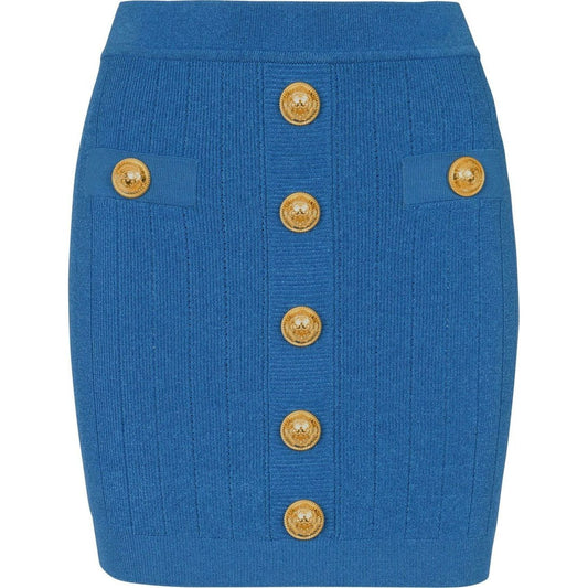 Balmain Button-detail knitted miniskirt Skirts