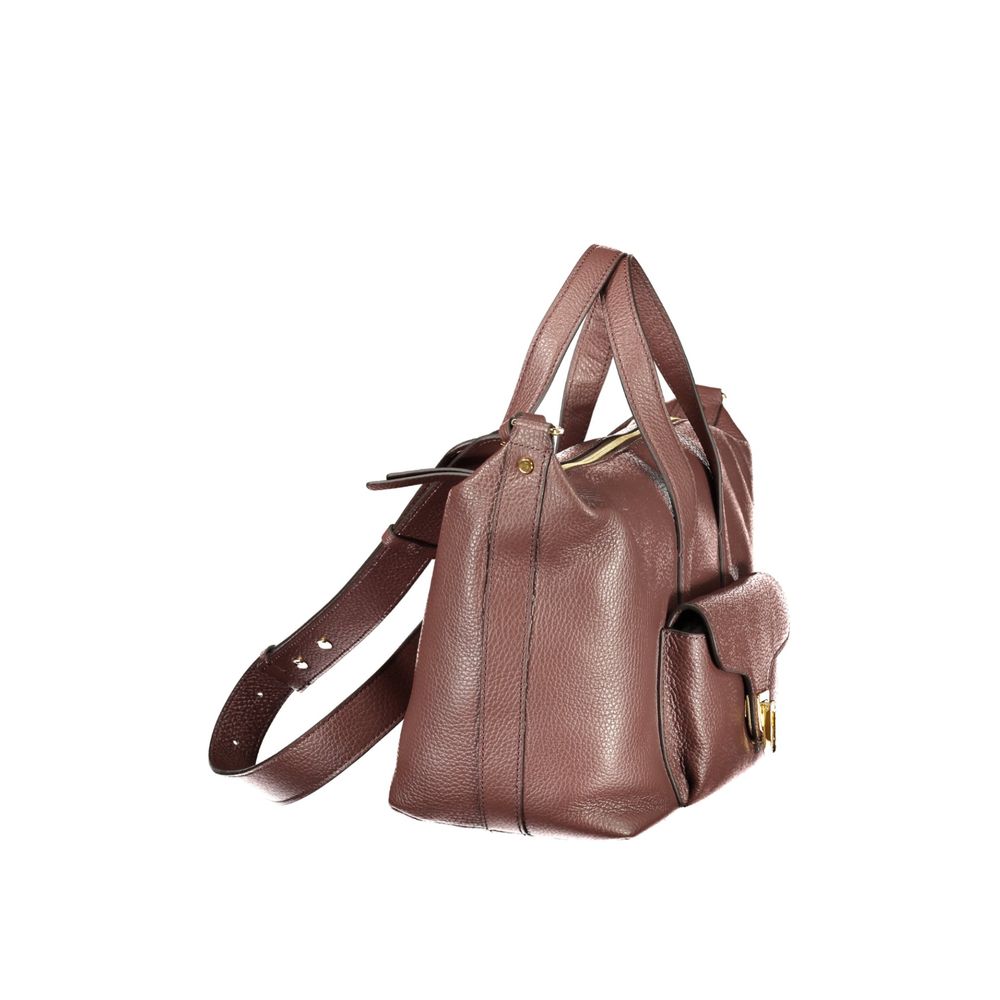 Coccinelle Brown Leather Womens Bag with Handles and Shoulder Strap