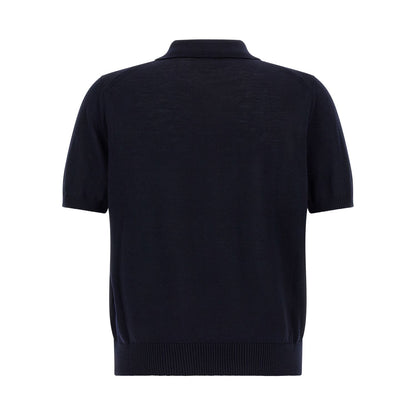Hugo Boss Blue Virgin Wool Polo Shirt