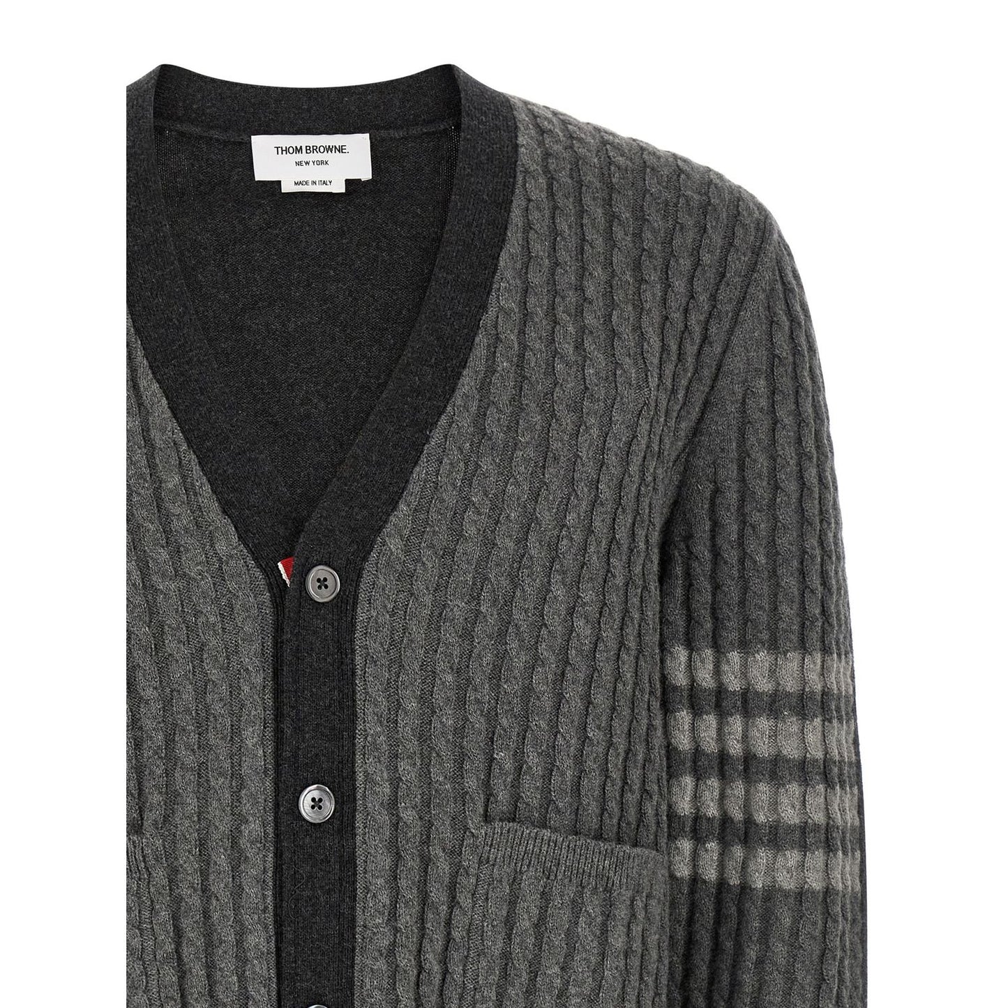 Thom Browne Gray Virgin Wool Cardigan