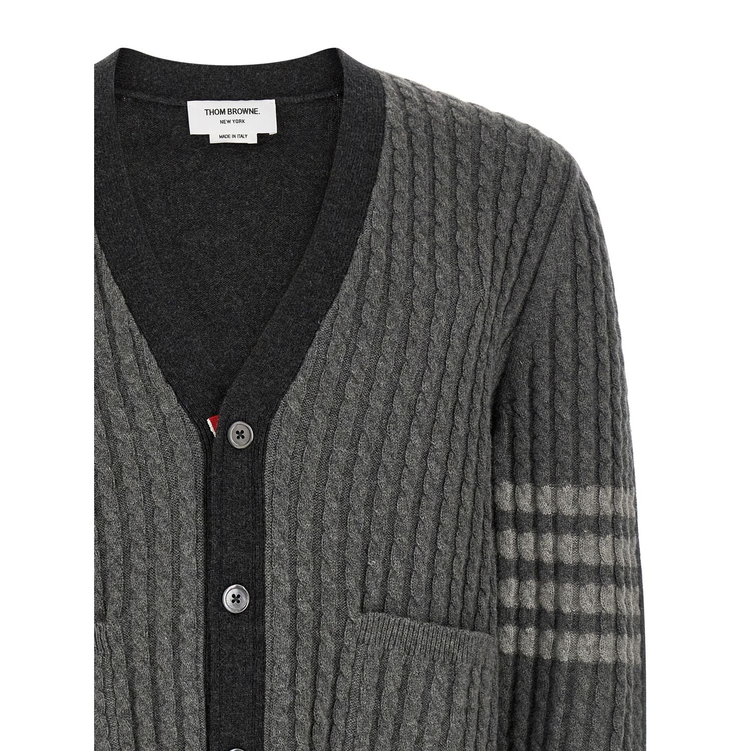 Thom Browne Gray Virgin Wool Cardigan