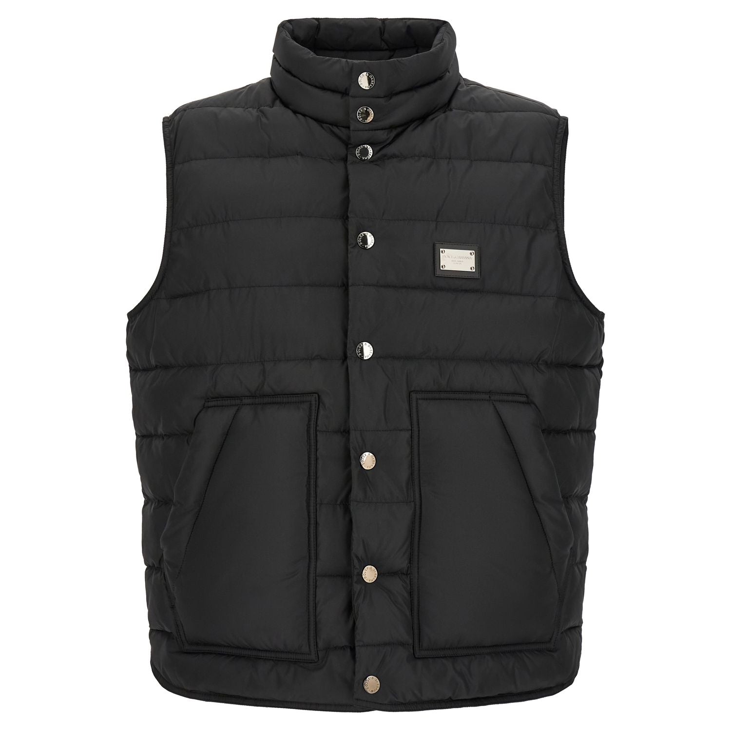 Dolce & Gabbana Black Polyester Sleeveless Jacket