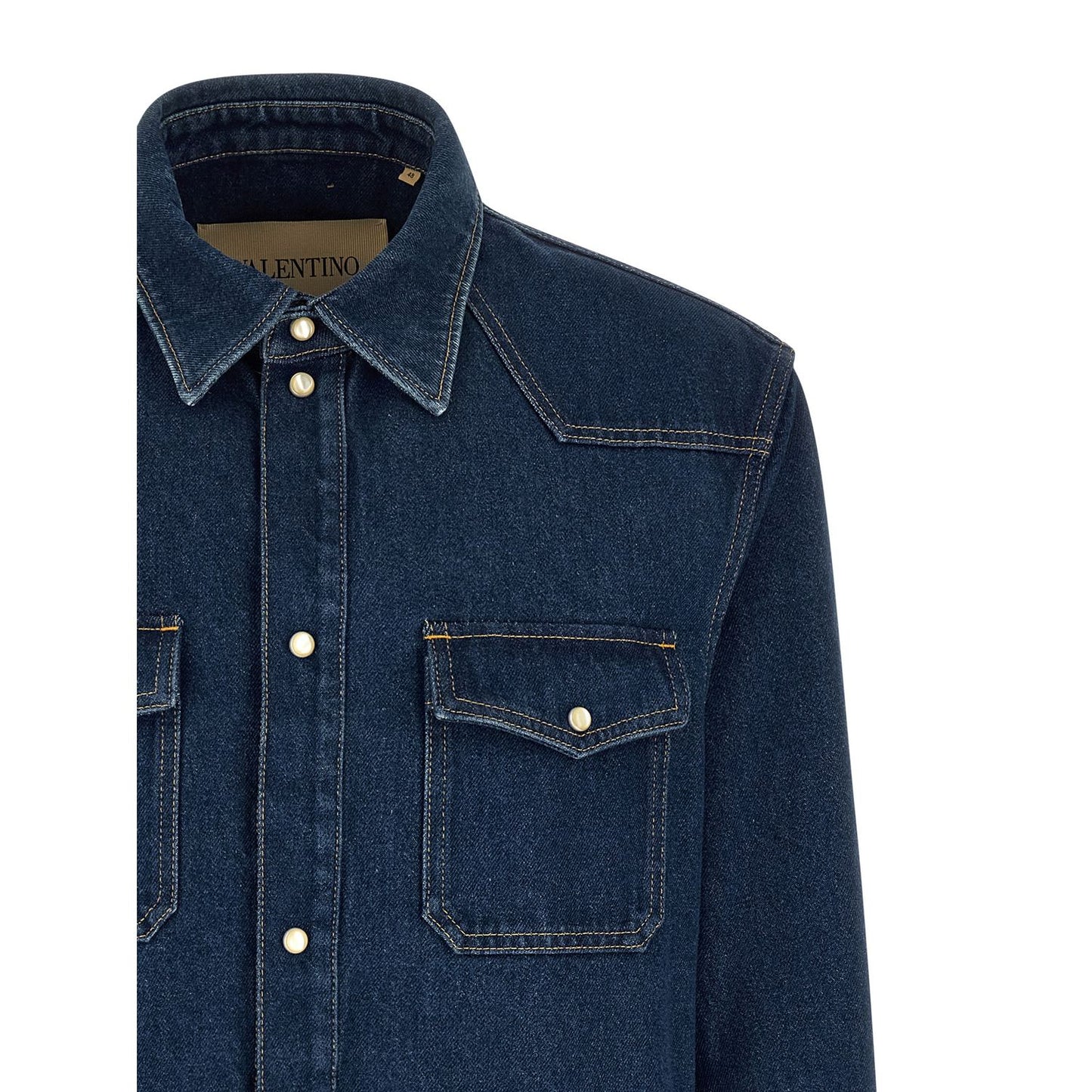 Valentino Garavani Blue Cotton Blouse