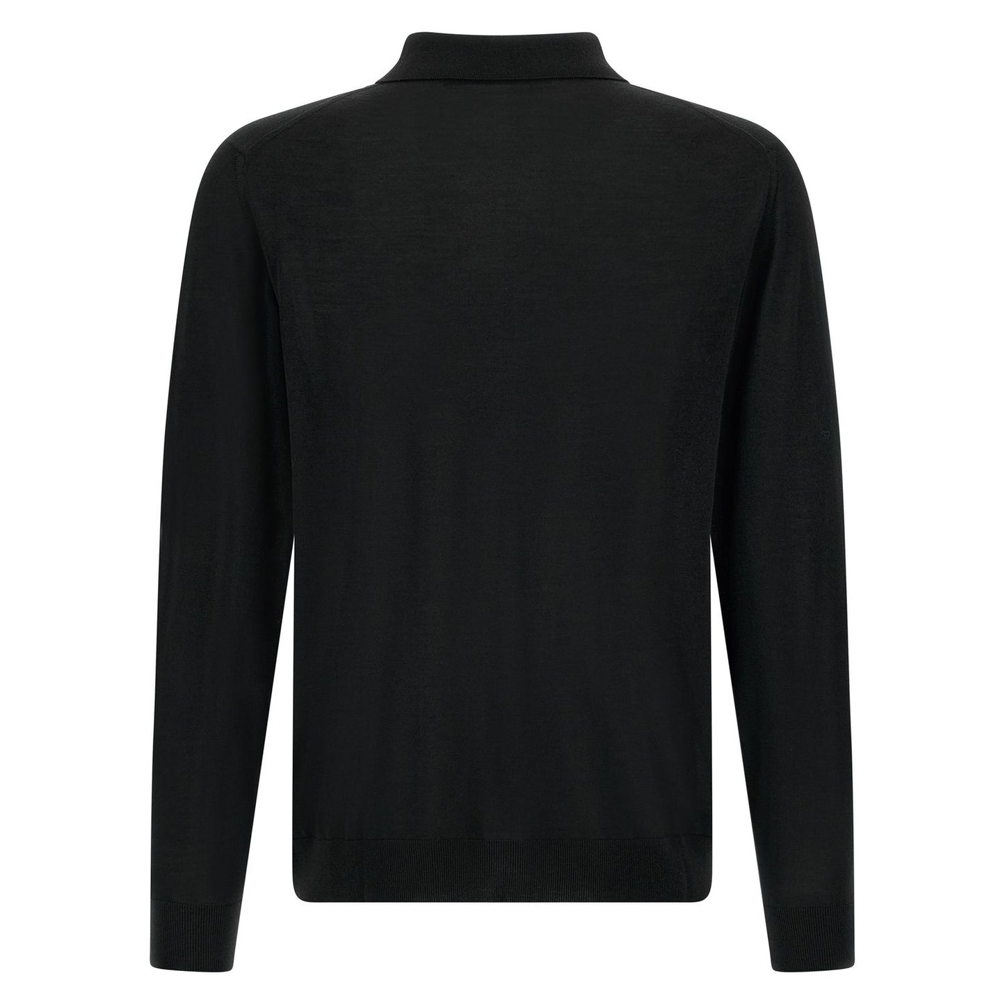 Kiton Black Wool Polo Shirt