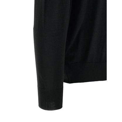Kiton Black Wool Polo Shirt
