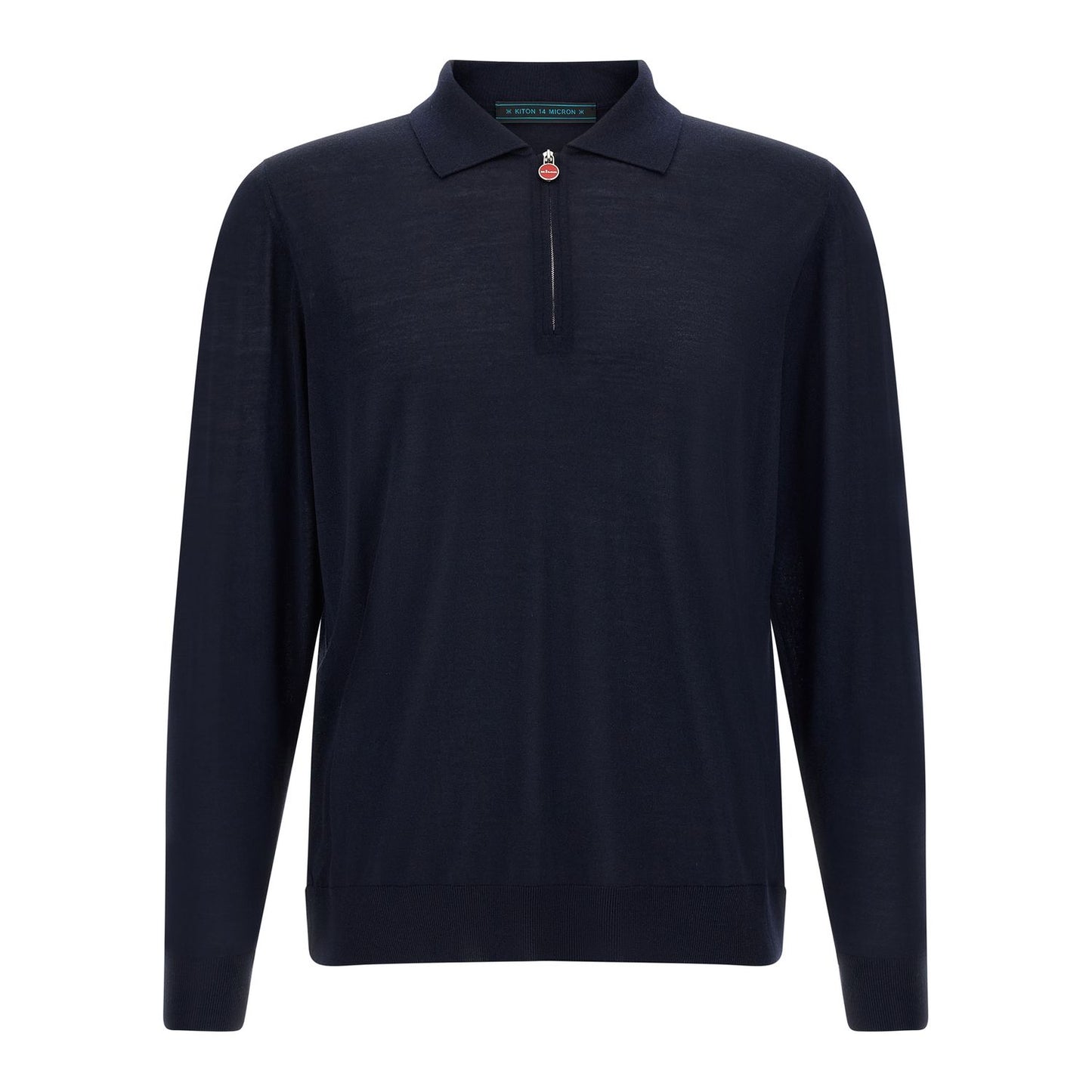 Kiton Blue Wool Polo Shirt