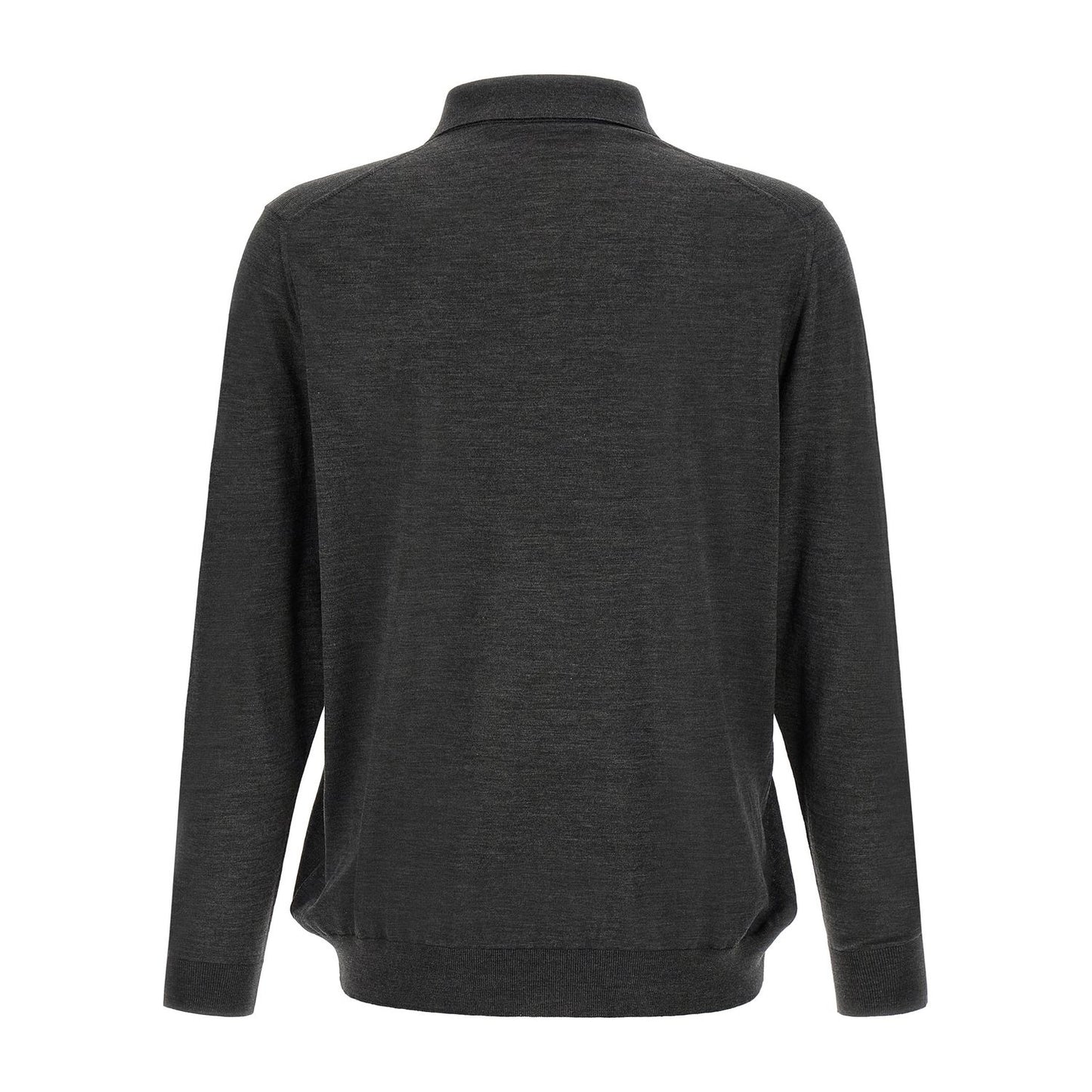 Kiton Gray Wool Polo Shirt