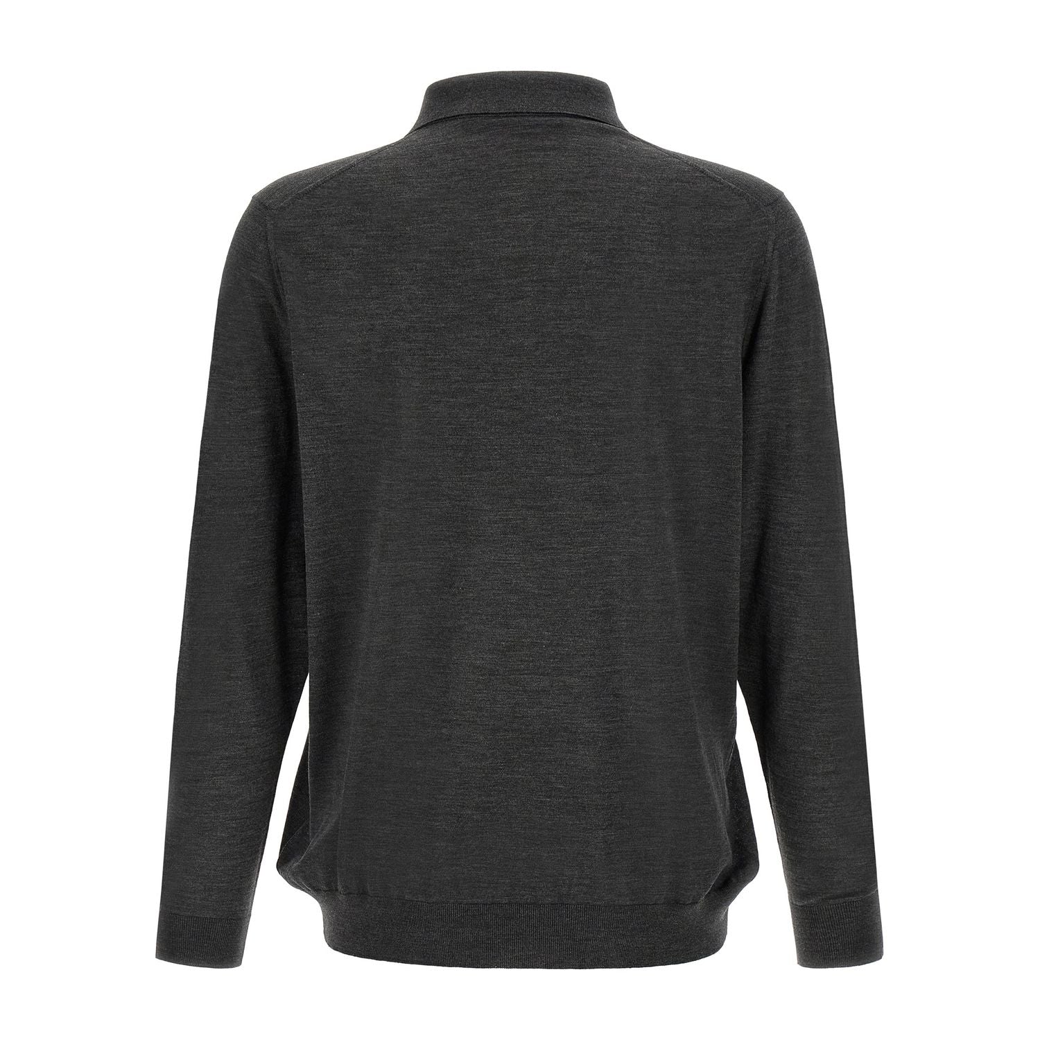 Kiton Gray Wool Polo Shirt