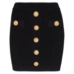 Balmain Button-detail knitted miniskirt Skirts