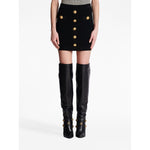 Balmain Button-detail knitted miniskirt Skirts