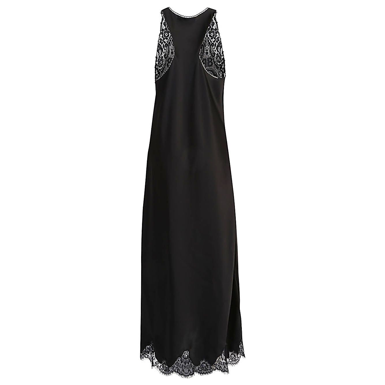 Balenciaga Lace trim long length sleeveless v-neckline dress