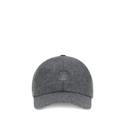 Brunello Cucinelli Gray Wool Oves Aries Cap (Baseball Hat)