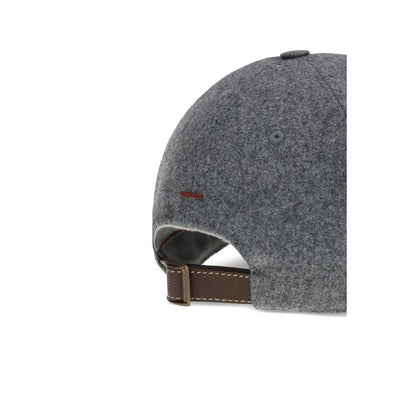 Brunello Cucinelli Gray Wool Oves Aries Cap (Baseball Hat)