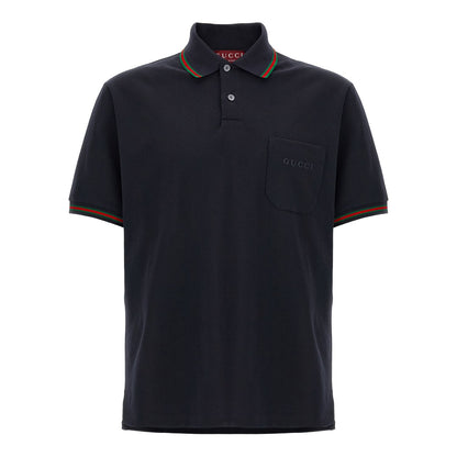 Gucci Blue Cotton Polo Shirt