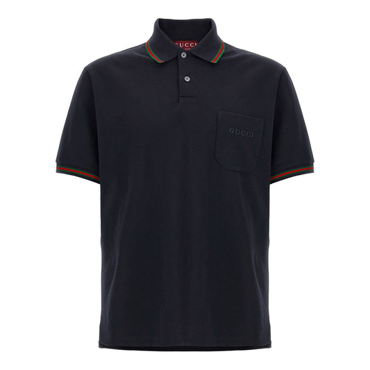 Gucci Blue Cotton Polo Shirt