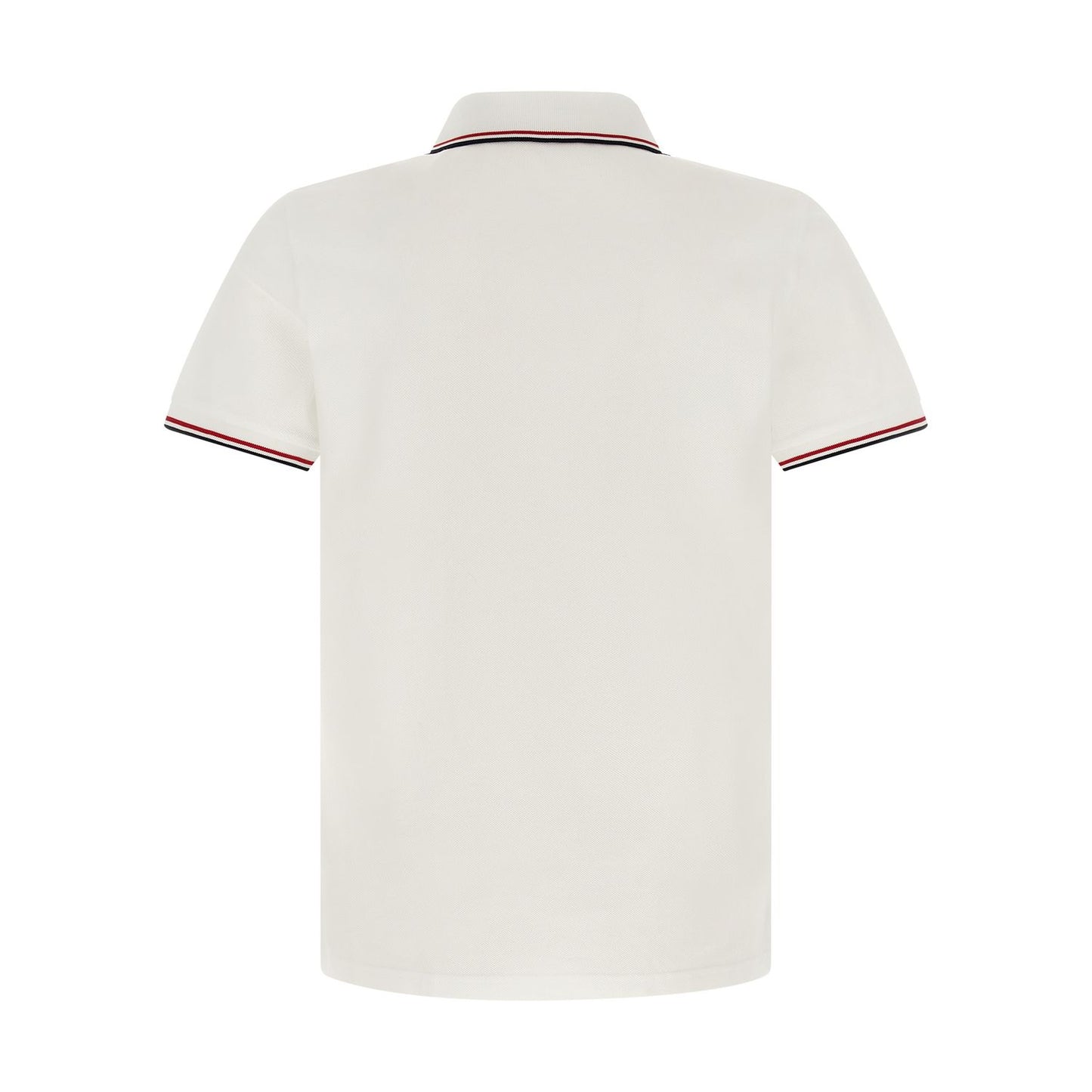 Moncler White Cotton Polo Shirt
