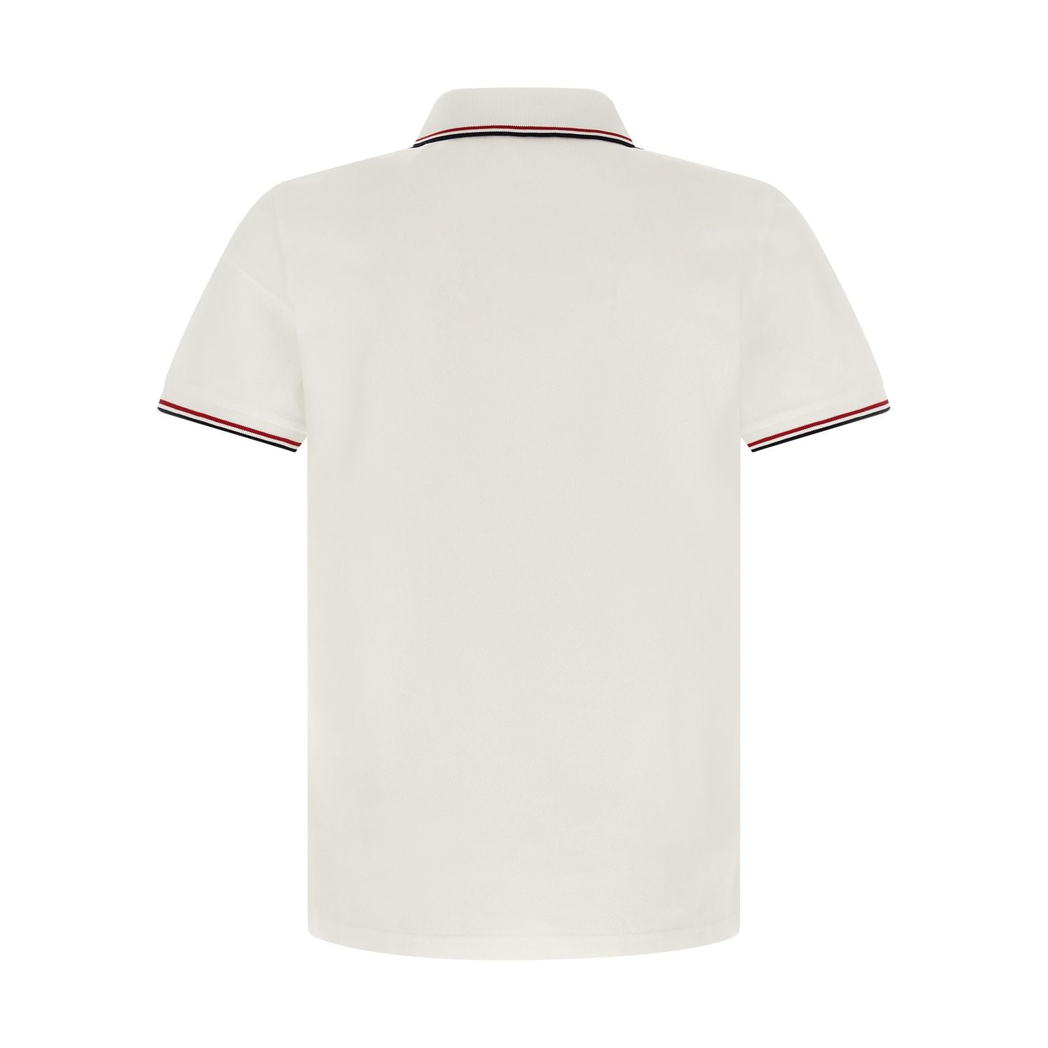 Moncler White Cotton Polo Shirt
