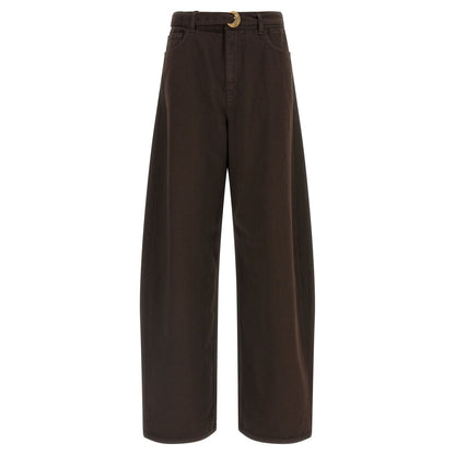 Twinset Brown Cotton High-Waisted Jean