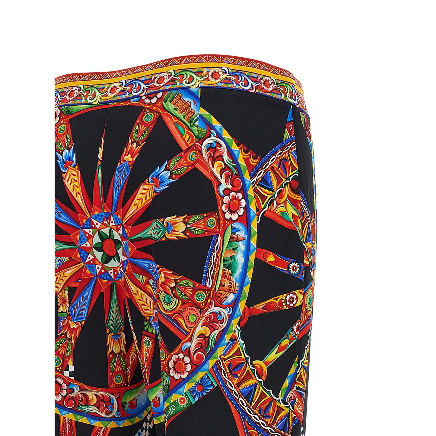 Dolce & Gabbana Multicolor Silk Flared Pants