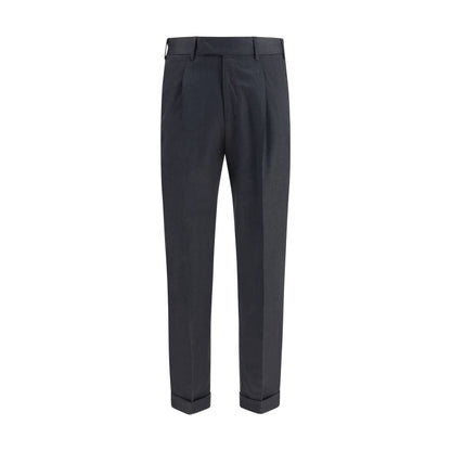 PT Torino Gray Wool Oves Aries Casual Pants