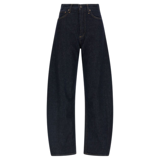 Agolde Blue Cotton High-Waisted Jean