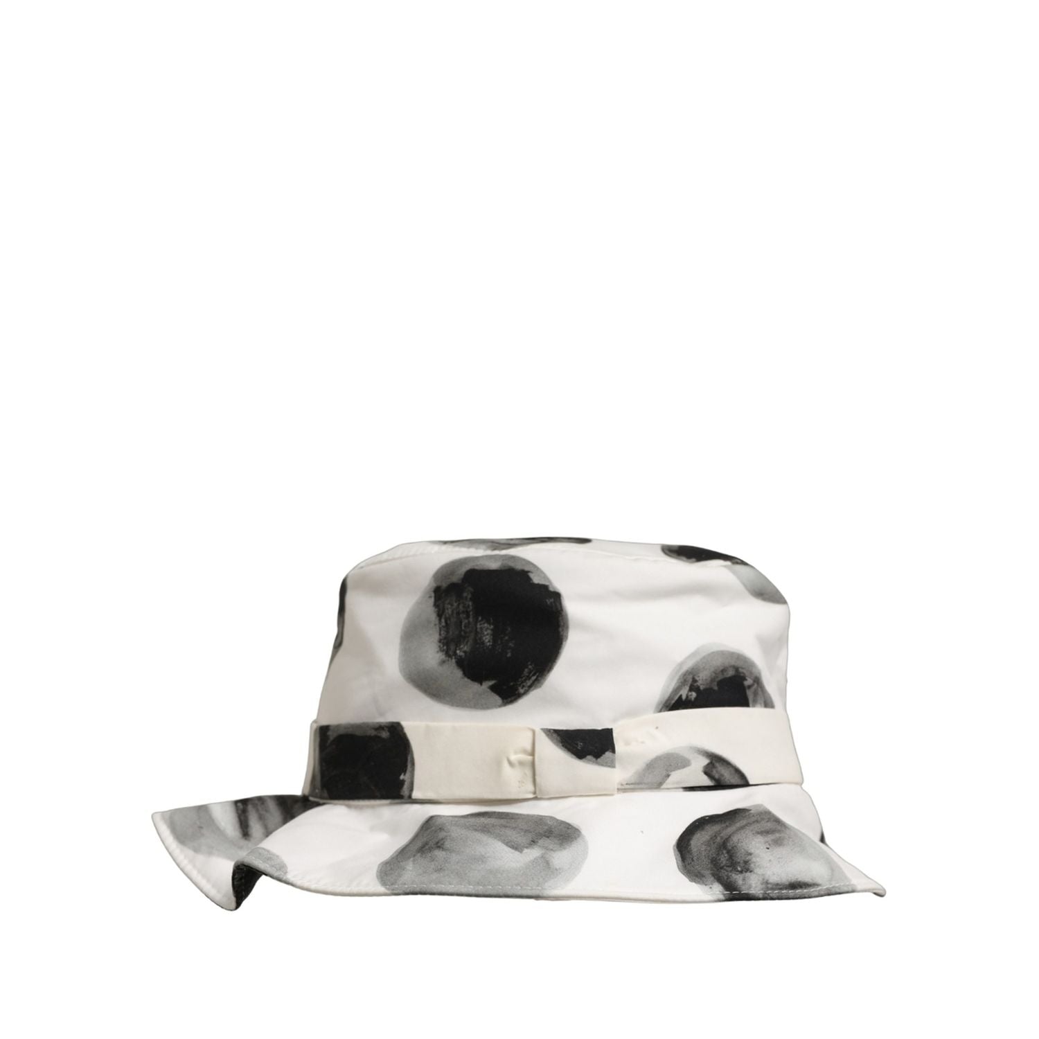 Dolce & Gabbana White Cotton Big Polka Dot Pattern Bucket Hat