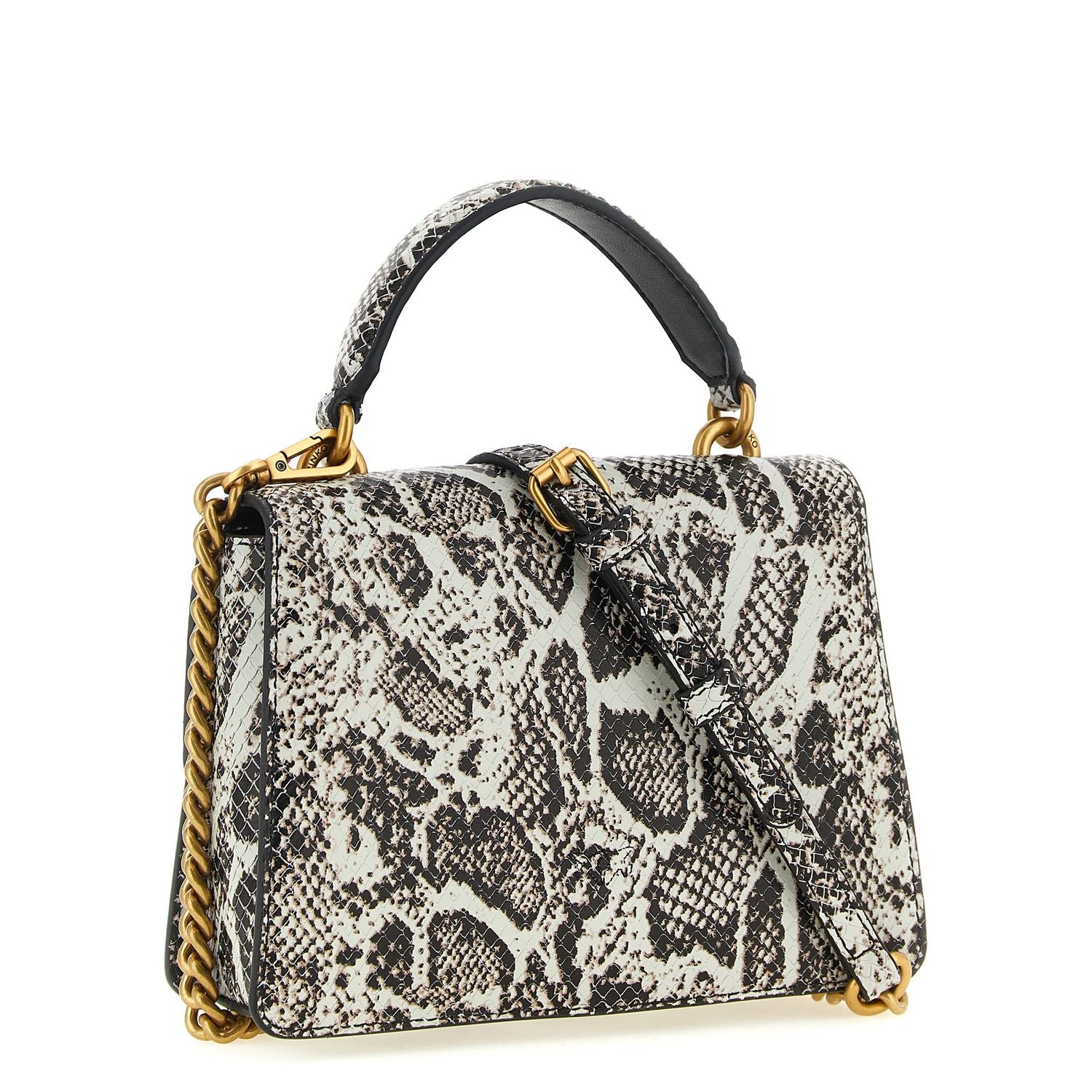 PINKO Gray Calfskin Handbag