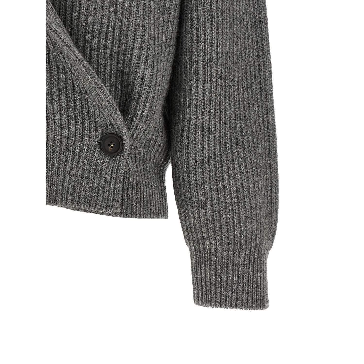 Brunello Cucinelli Gray Cashmere Cardigan