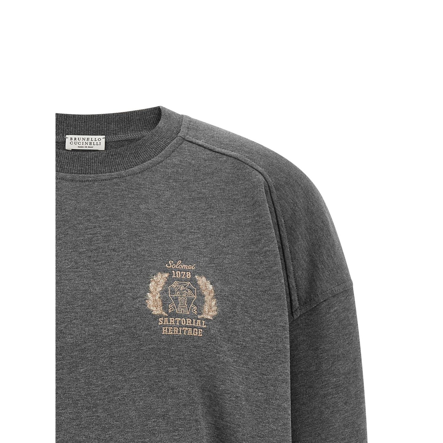 Brunello Cucinelli Gray Cotton Sweatshirt