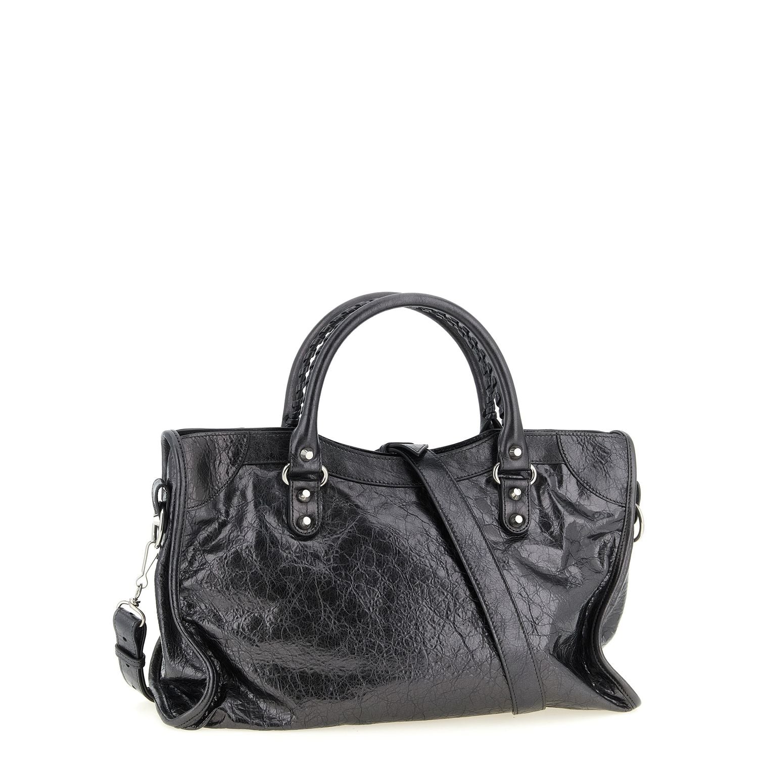 Balenciaga Silver Lamb Leather Handbag