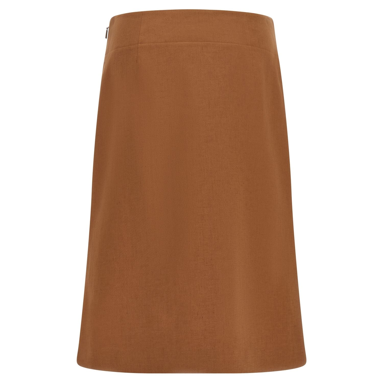 Fendi Brown Linen Midi Skirt