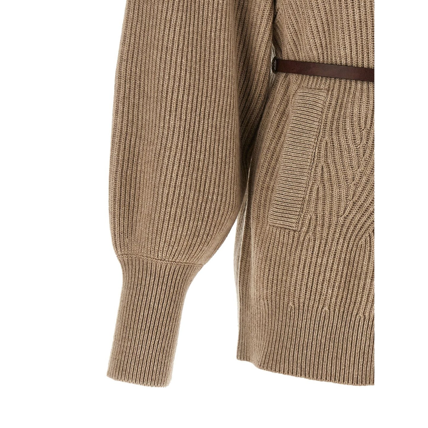 Brunello Cucinelli Beige Virgin Wool Cardigan