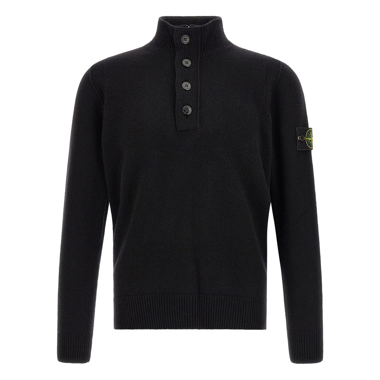 Stone Island Black Virgin Wool Cardigan