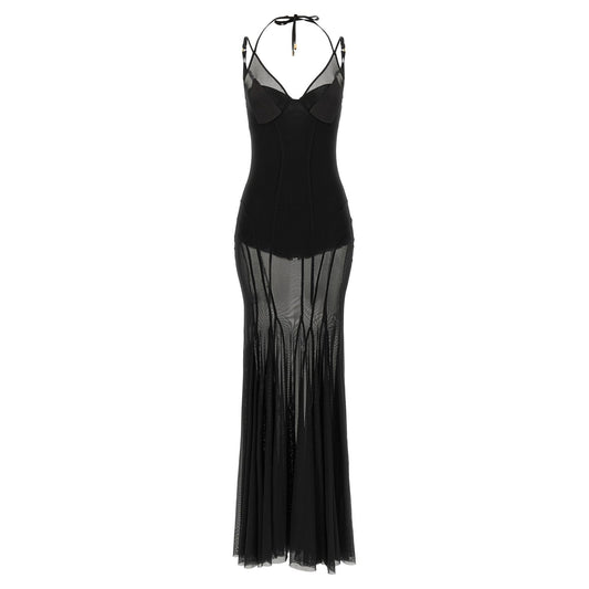 Elisabetta Franchi Black Polyamide Long Dress