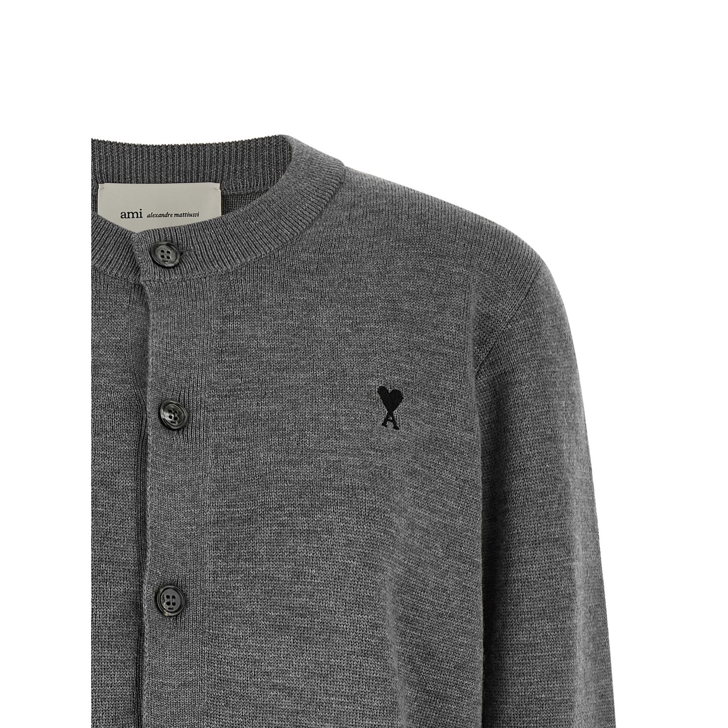 Ami Paris Gray Wool Cardigan