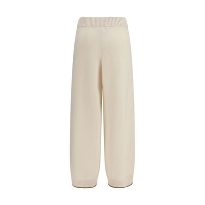 Brunello Cucinelli White Cashmere Casual Pants